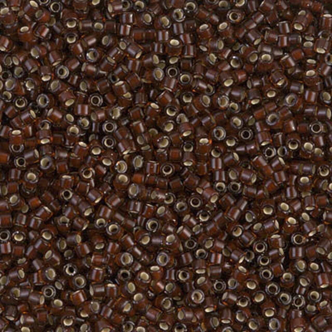 Miyuki Delica Bead 11/0, DB1684, Silver Lined Glazed Dark Rootbeer, 5 grams